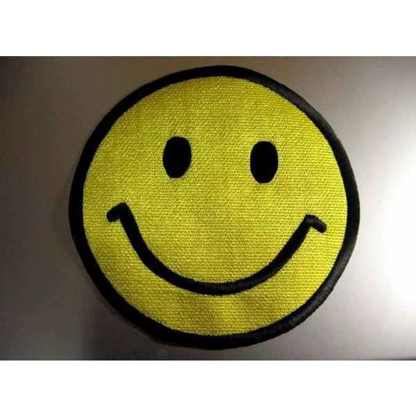 特大スマイルワッペン刺繍にこちゃんキャラクターパッチ : 刺繍家族