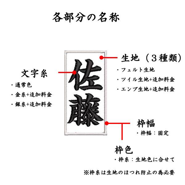 【70ｍｍ×35ｍｍ】オリジナル刺繍ワッペンネームオーダー 縦書き 横書き 対応｜sisyuu-koubou-usagi｜02