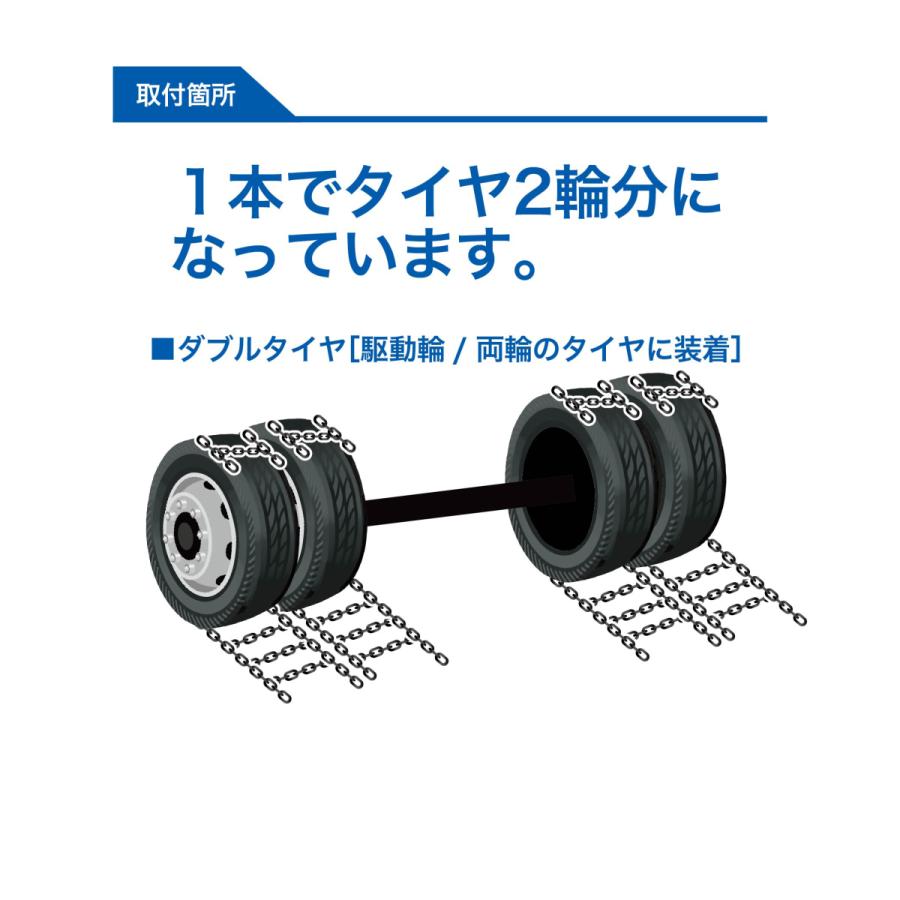 17382 トラック タイヤチェーン RV車 バン 小型トラック(一部)用 [SR-14]セット FEC エコノミーチェーン 1ペア(2本入) 195R14LT 195R15LT 195/80R15LT など |  | 02