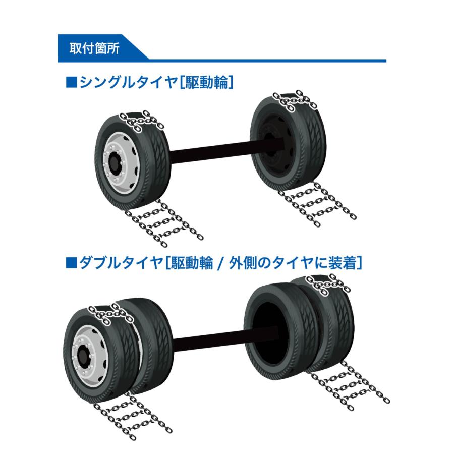 56133 トラック タイヤチェーン 乗用車 バン 軽トラック 小型トラック用  [SR-14]セット FEC エコノミーチェーン 1ペア(2本入)｜sit｜02