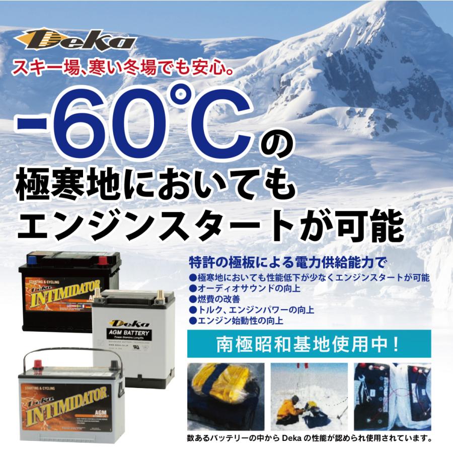 GM フォード ヴェルファイア ハイエース DEKA 高性能 バッテリー 9A34R AGMバッテリー 大型国産車 米国車 55Ah 12V【DIN端子】の画像