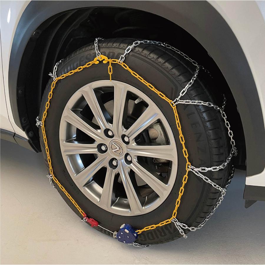 instaGO  P080 タイヤチェーン  2ペア(4本) ヤマカワ 国内メーカー 金属 亀甲 ワンタッチ 自動増し締め 乗用車 車両移動不要 |  | 02