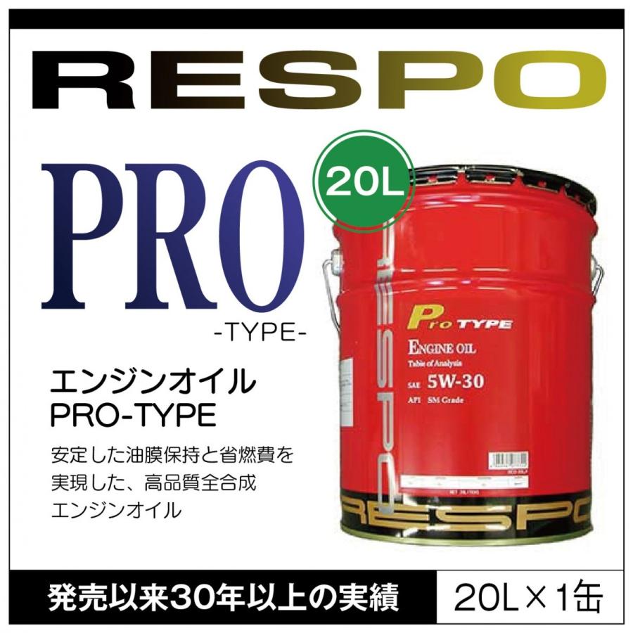 送料無料☆ProTYPE エンジンオイル 5W-30 20L RESPO 正規販売店 日本製 エンジンオイル レスポ 粘弾性オイル ペール