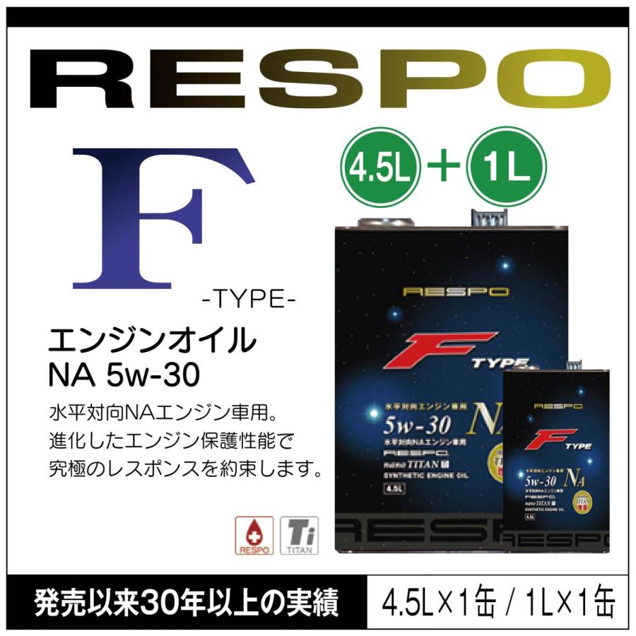 RESPO 正規販売店 日本製 エンジンオイル レスポ 粘弾性オイル F TYPE NA 5w-30 4.5L 1L 水平対向 NAエンジン専用 （4.5L×1缶 1L×1缶）｜sit