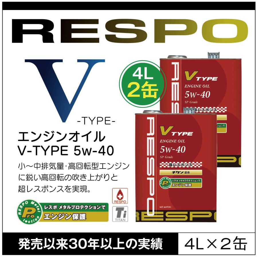 RESPO 正規販売店 日本製 V TYPE 高回転型 エンジンオイル レスポ V 