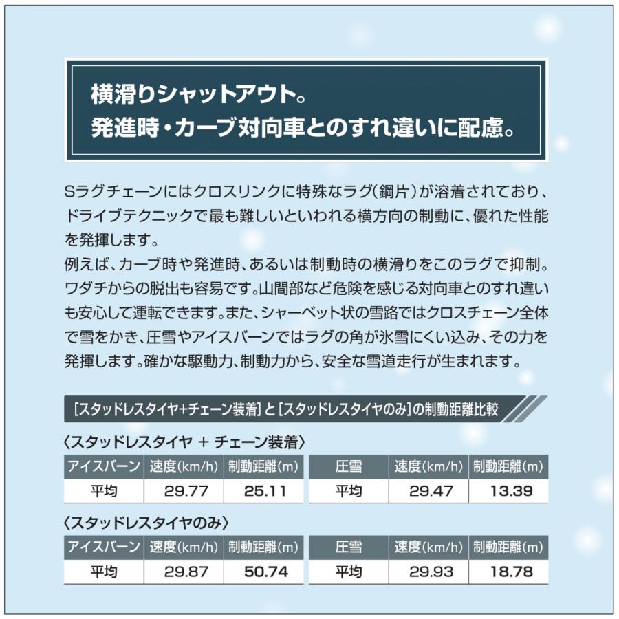 12R22.5 用 シングル つばき 2855 タイヤチェーン 合金鋼 T-TB-S2855 スタッドレスタイヤ 用 S-LUG スプリングバンド付き Sラグ  アイスバーン 圧雪｜sit｜05