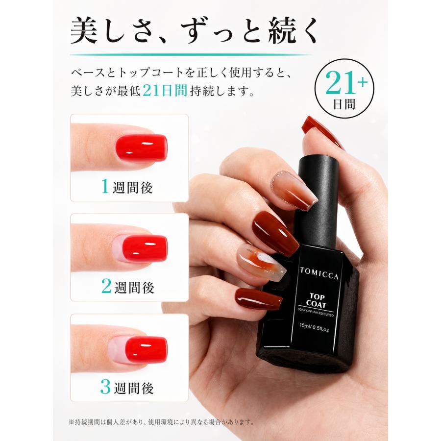 VETRO ベースジェル＆ノンワイプトップコート　セット TOMICCA ノンワイプトップジェル ベースセット 15ml : スティグマ