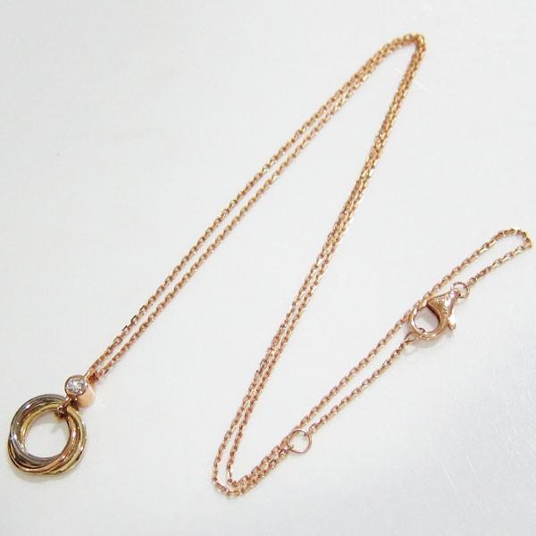 Cartier 美品 カルティエ 750 トリニティネックレス ダイヤモンド1P 