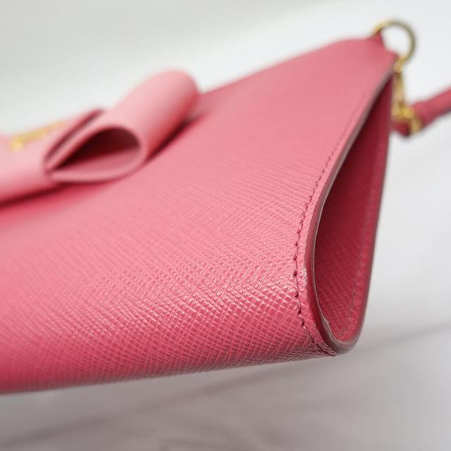 PRADA（プラダ） 1N1869 リボン サフィアーノ 化粧ポーチ ミニバッグ