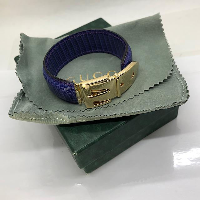 GUCCI 美品 グッチ ブレスレット バングル ベルトモチーフ