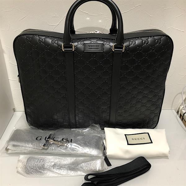 GUCCI（グッチ） 新品同様 ブリーフケース メンズ グッチシマ レザー