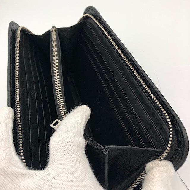 YSL イヴ・サンローラン 長財布 黒 クロコダイル風合成皮革