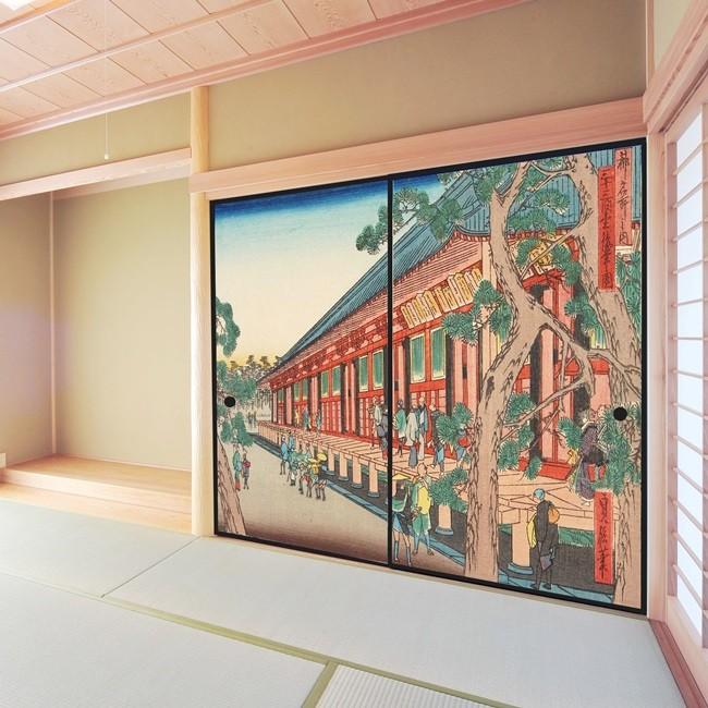 最も優遇 デザイン襖紙 三十三間堂 ２枚組 襖 ふすま ふすま紙 モダン 和紙 オシャレ 張替 正規品 Nicmosul Org