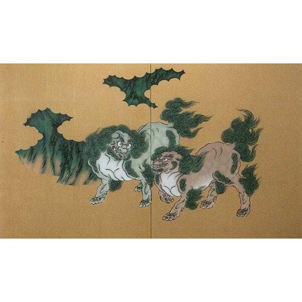 壁画風壁紙 唐獅子の図 洋金箔 裏面糊なし 幅184ｃｍ 高さ235ｃｍ かべ紙 クロス 張替 Www Ktoridesfoundation Org