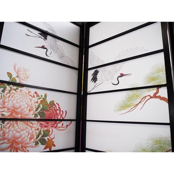 オシャレなデザイン衝立 福寿 黒ヨコ桟 （屏風/衝立/間仕切り