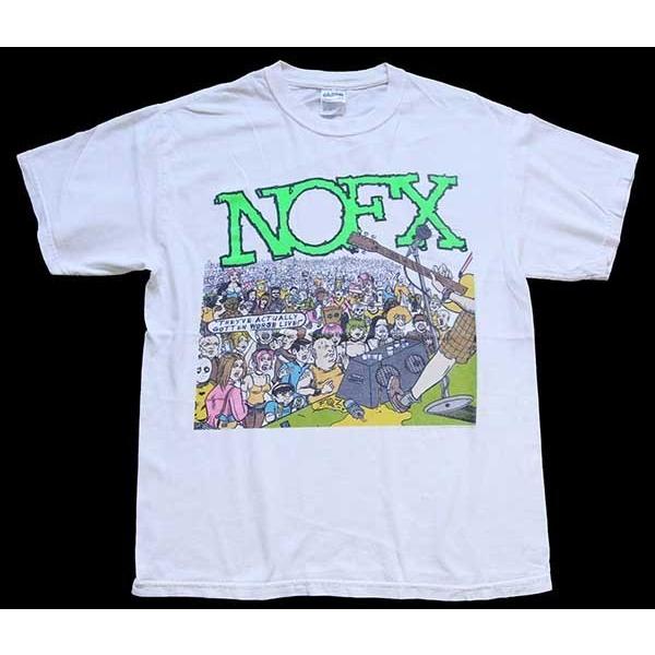 日本大セール 00s NOFX コットン バンドTシャツ 白 M オールド パンク