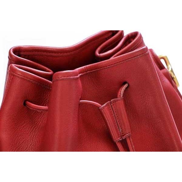 COACH（コーチ） ☆USA製 オールド 巾着 レザー ショルダーバッグ 赤