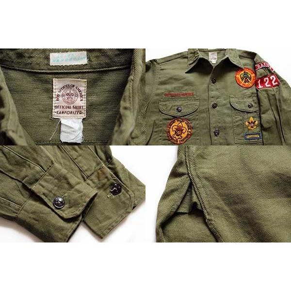 50s BSA ボーイスカウト パッチ&マチ付き コットンツイルシャツ