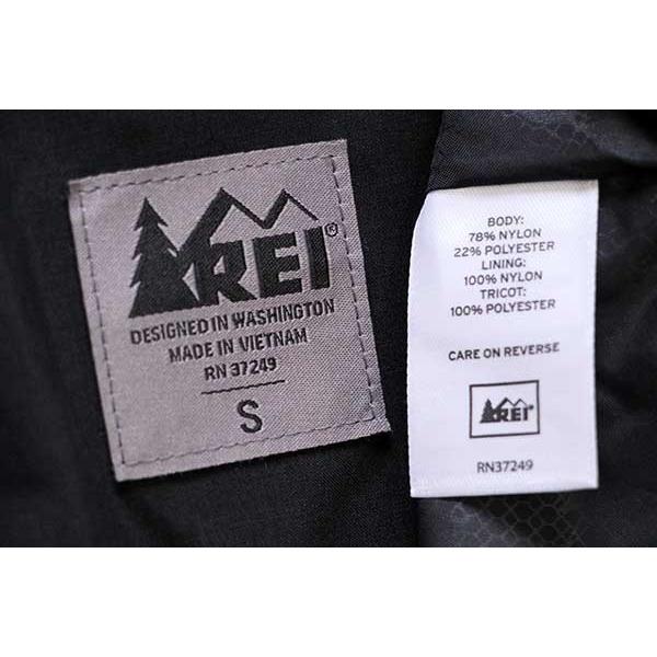 REI E1 ELEMENTS La Selva Rain Jacket フード付き ナイロンコート 黒 S★レインコート パーカー アウトドア ブラック｜sixpacjoe｜05