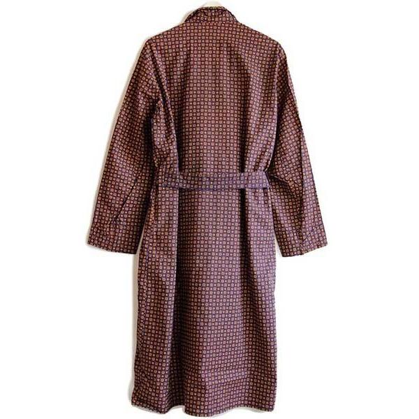 60s MONTGOMERY WARD BRENT 総柄 ショールカラー コットン ガウン L  