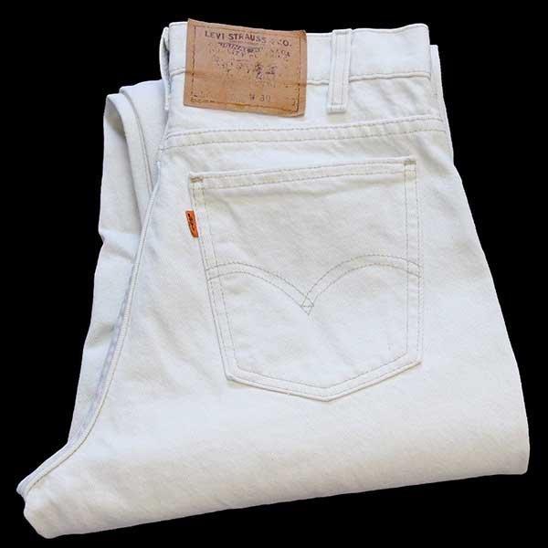 Levi's（リーバイス） ☆90s USA製 550 カラーデニムパンツ 生成り w30