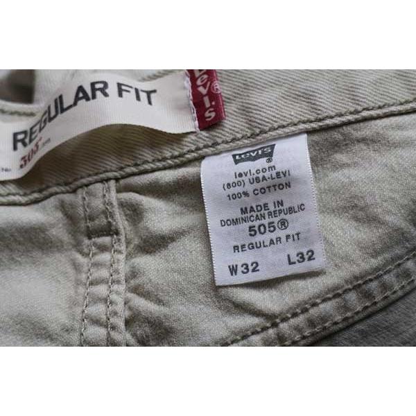 308】リーバイス505ライトカーキ色 大きめデニムパンツ W36L32 Levi's