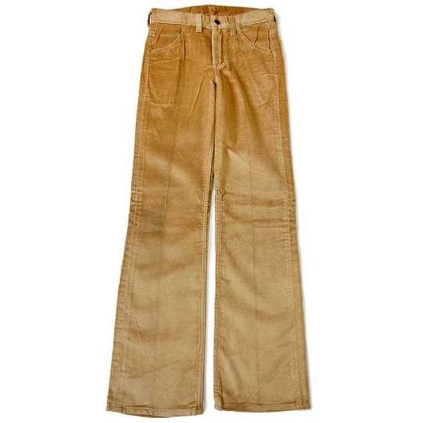 デッドストック★70s Leeリー Leens フレア ベロアパンツ 黄土色 w28★ビンテージ ジーンズ ブーツカット ユニセックス｜sixpacjoe｜02