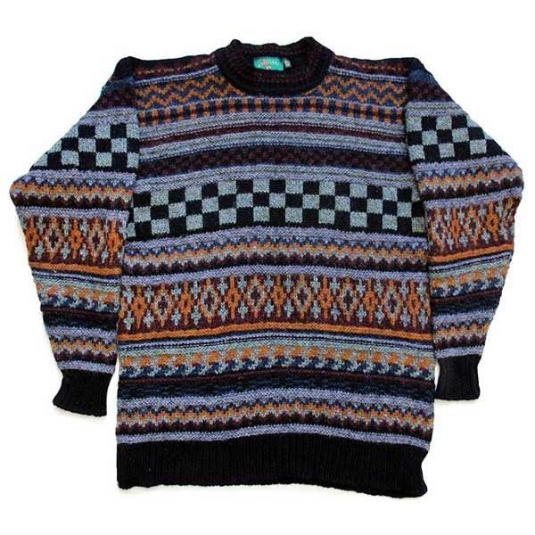 アイルランド製 GAELTARRA 総柄 ウールニット セーター 44☆オールド  