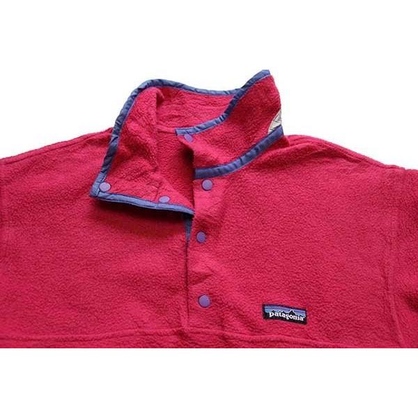 patagonia（パタゴニア） 90s USA製 フリース スナップT ピンク KIDS