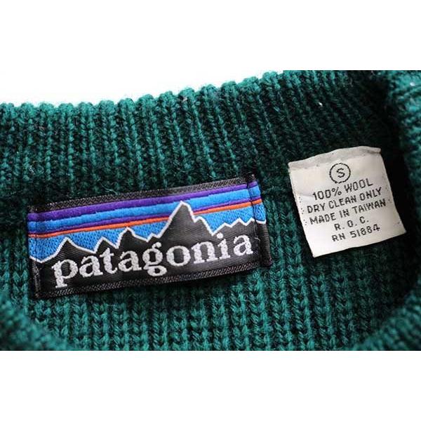 patagonia 80s patagoniaパタゴニア デカタグ 無地 ローゲージ ウール  