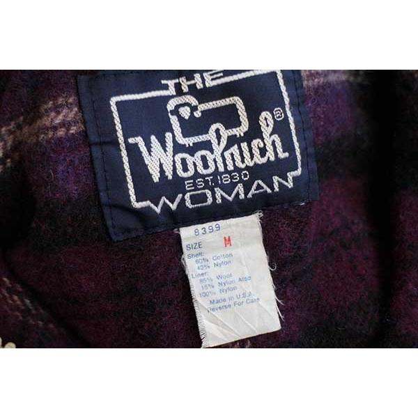 WOOLRICH USA製80s アノラックジャケット ベージュ/ネイビー M 古着 70s USA製 WoolRich 2tone ハーフジップ プルオーバー ハイネック