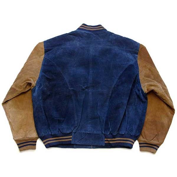 90s Dunbrooke ツートン 切り替え スエードレザー スタジャン L 90s Dunbrooke ツートン 切り替え スエードレザー スタジャン 紺×茶 XL