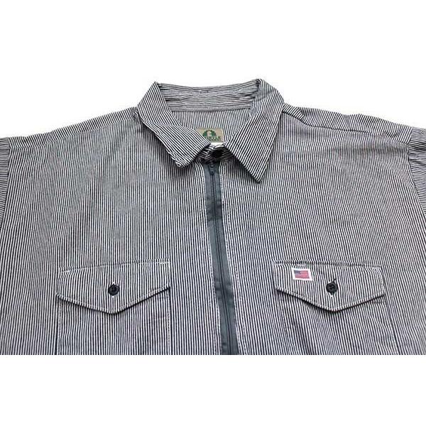 USA製 WHISTLE WORKGEAR ヒッコリー ストライプ ハーフジップ プル