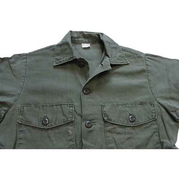 70s 米軍 U.S.ARMY コットンサテン ユーティリティシャツ ペンキ飛び 