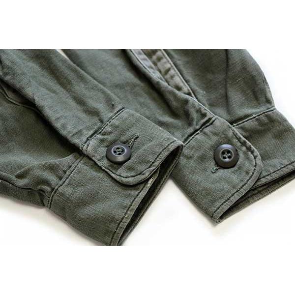 70s 米軍 U.S.ARMY コットンサテン ユーティリティシャツ ペンキ飛び 