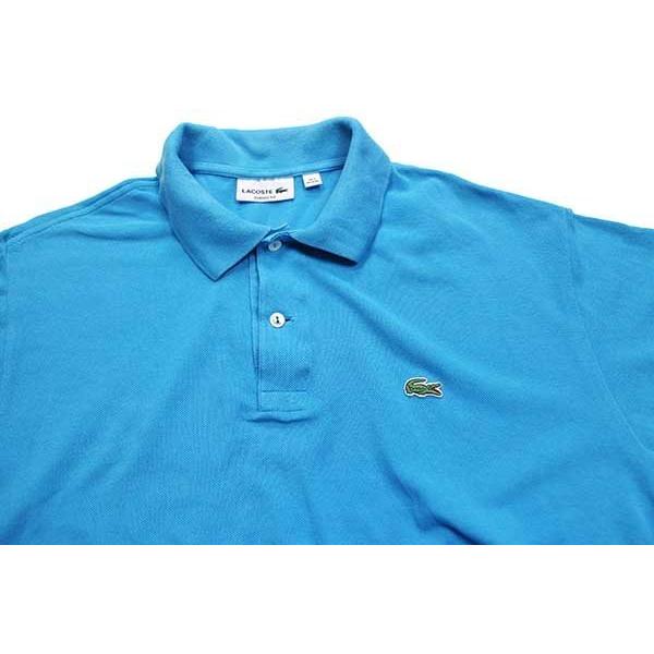 LACOSTE（ラコステ） ワンポイント コットン 鹿の子 ポロシャツ 水色 7