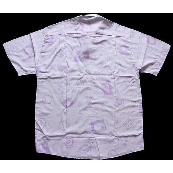 デッドストック☆90s CASAMODA アート 総柄 半袖 レーヨンシャツ 