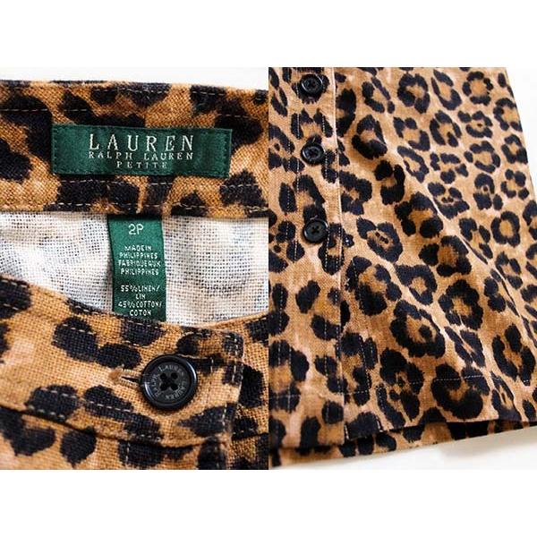 LAUREN RALPH ラルフローレン レオパード柄 リネン×コットン LAUREN RALPH ラルフローレン レオパード柄 リネン×コットン