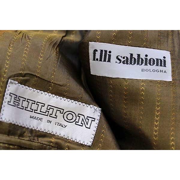 イタリア製 HILTON 無地 2つボタン リネン テーラードジャケット 黄土 