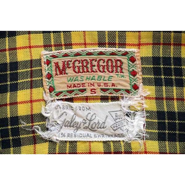 50s？Mc GREGOR チェック開襟シャツ USA製 古着 Deadstock!! 50s USA製 McGREGOR 好配色 オンブレ シャドー
