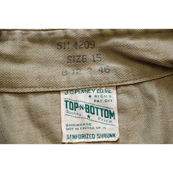 50s J.C.PENNEY TOP-N-BOTTOM HBT ヘリンボーンツイル ワークシャツ 