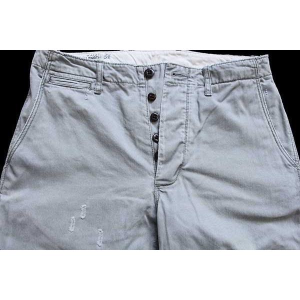 00s J.CREW ダメージ加工 コットン チノパン ライトグレー W30 L32