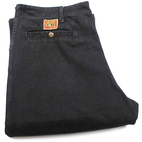 90s USA製 FB COUNTY ブラックデニム ワークパンツ☆オールド フリスコ