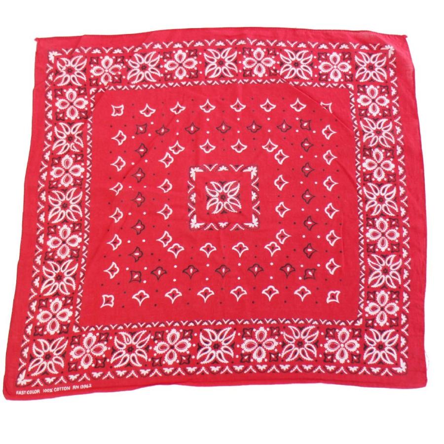 60s FAST COLOR RN13962 コットン バンダナ 赤☆79 ビンテージ