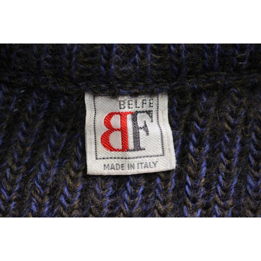 90s イタリア製 BELFE ハイネック エルボーパッチ付き ローゲージ  