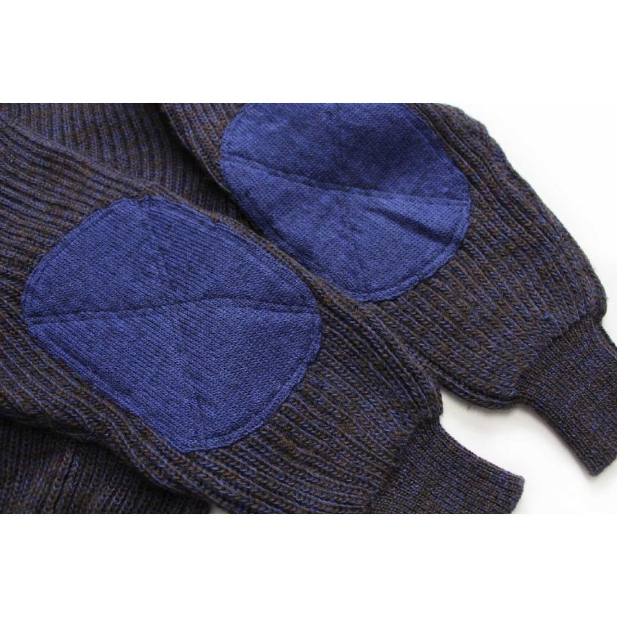 90s イタリア製 BELFE ハイネック エルボーパッチ付き ローゲージ  