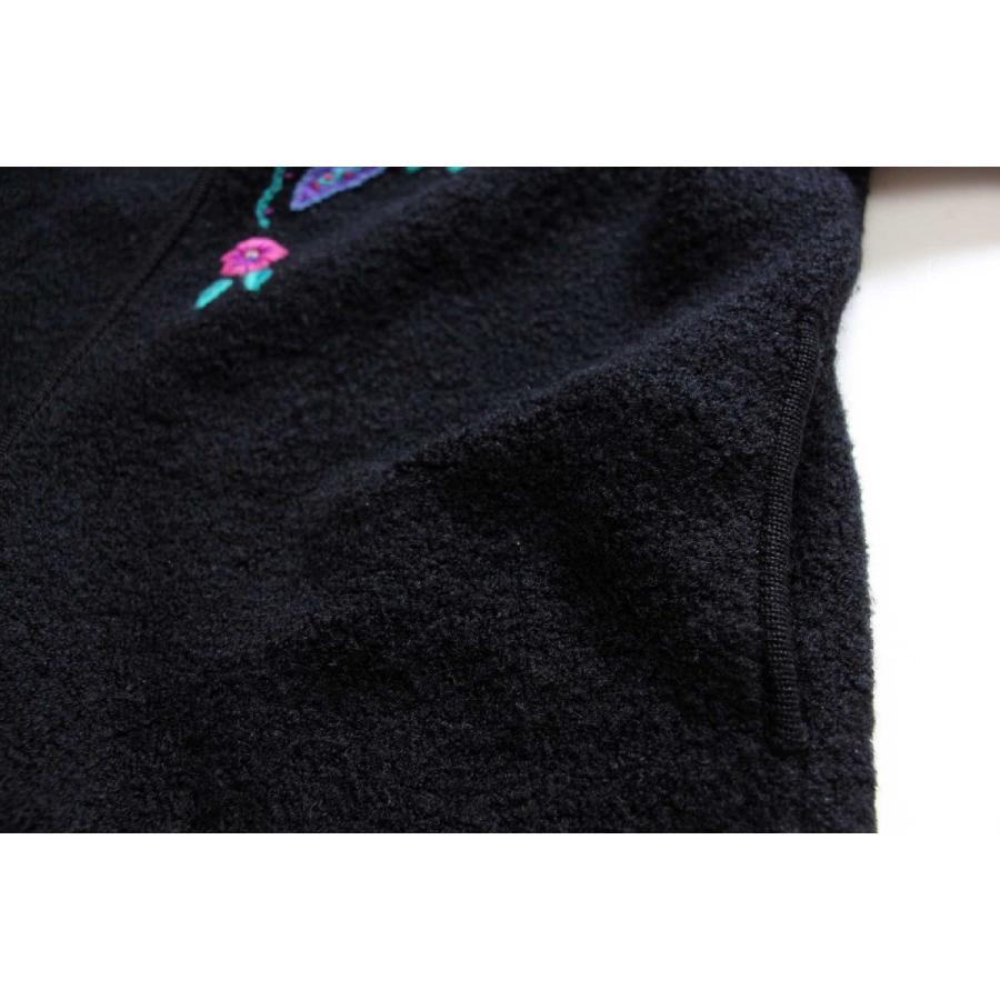 80s S.S.G. by Catharine Lover フラワー 刺繍 ノーカラー ウール
