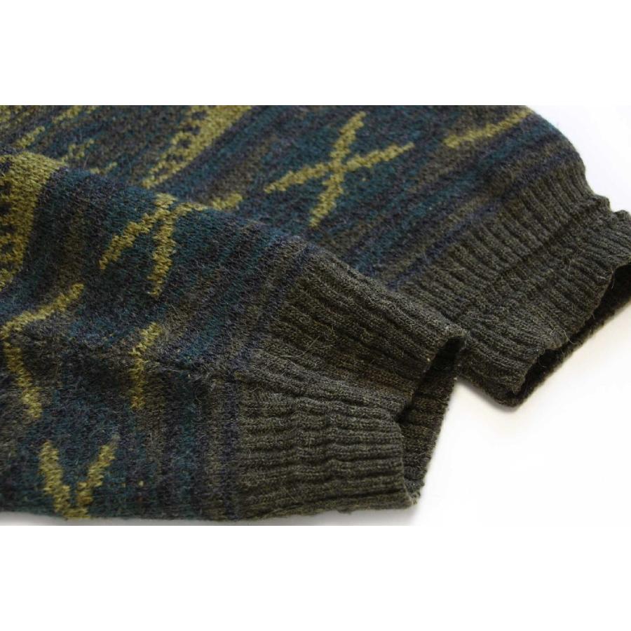 90s イタリア製 RRR ネイティブ柄 ジャガード アクリル×ウール  