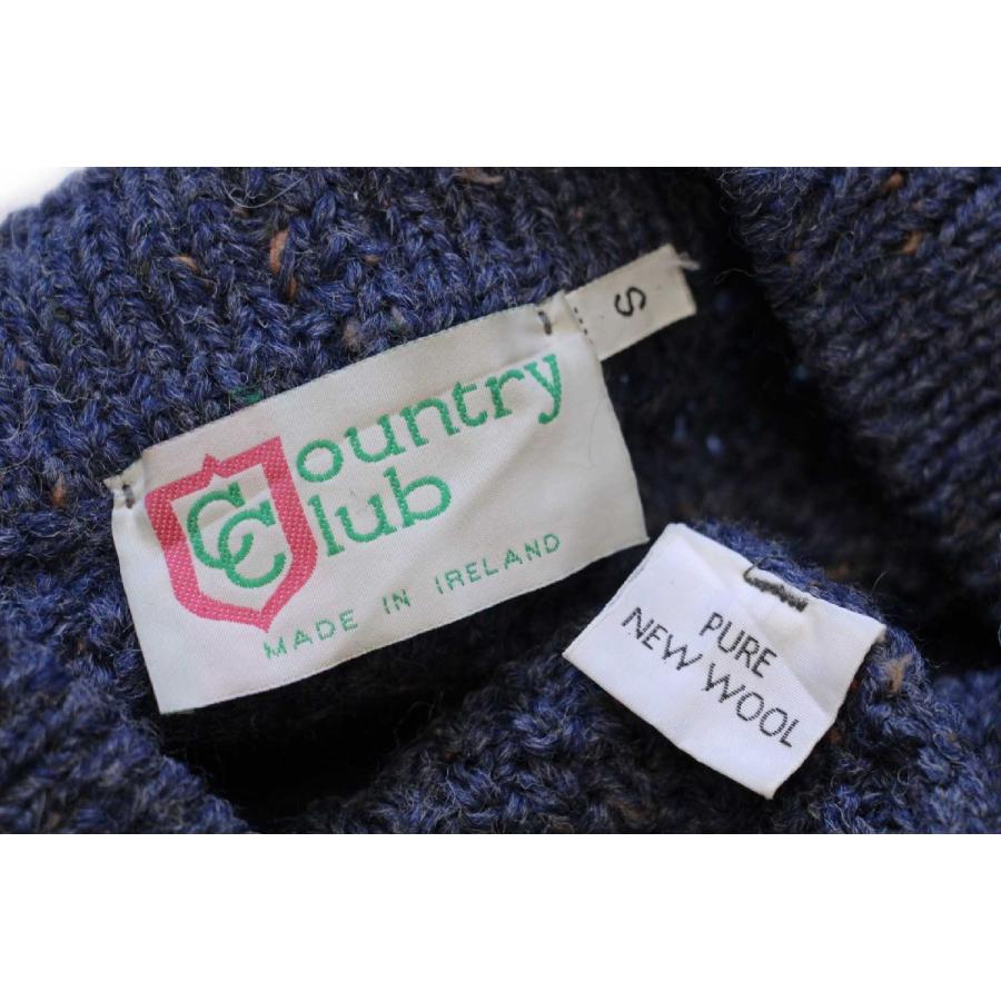 アイルランド製 Country Club ケーブル編み ネップ入り ウールニット  