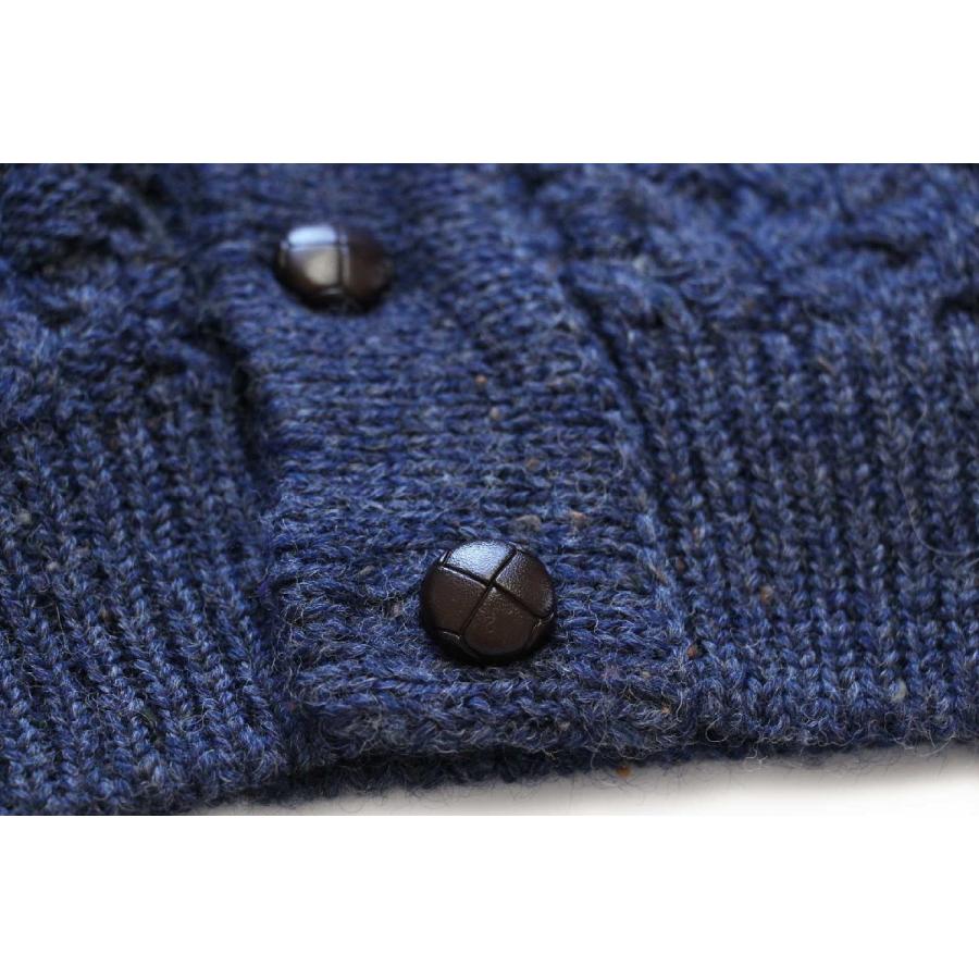 アイルランド製 Country Club ケーブル編み ネップ入り ウールニット  